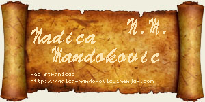 Nadica Mandoković vizit kartica